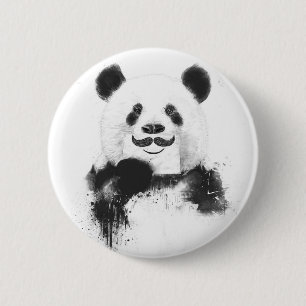 Funny panda 6 cm round badge