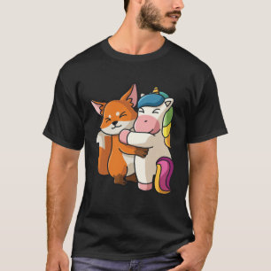 Funny Panda and Unicorn cute Hug Cuddle Animals Cu T-Shirt