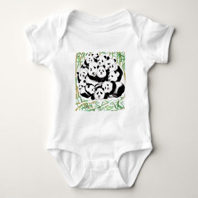 Funny Panda Baby Bodysuit (Front)