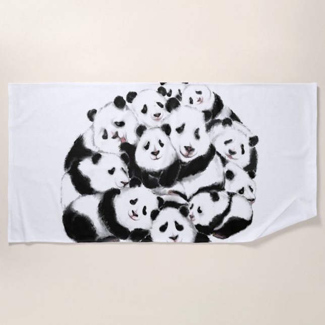 Funny Panda Beach Towel (Front)