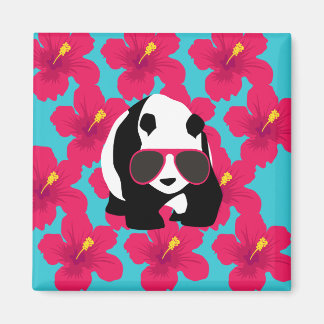 Funny Panda Bear Beach Bum Cool Sunglasses Tropics Magnet