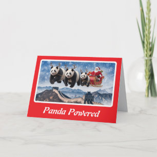 Funny Panda Bear Christmas Card