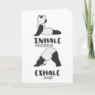 Funny Panda Bear Inhale Exhale Panda Yoga Card