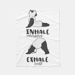Funny Panda Bear Inhale Exhale Panda Yoga Fleece Blanket