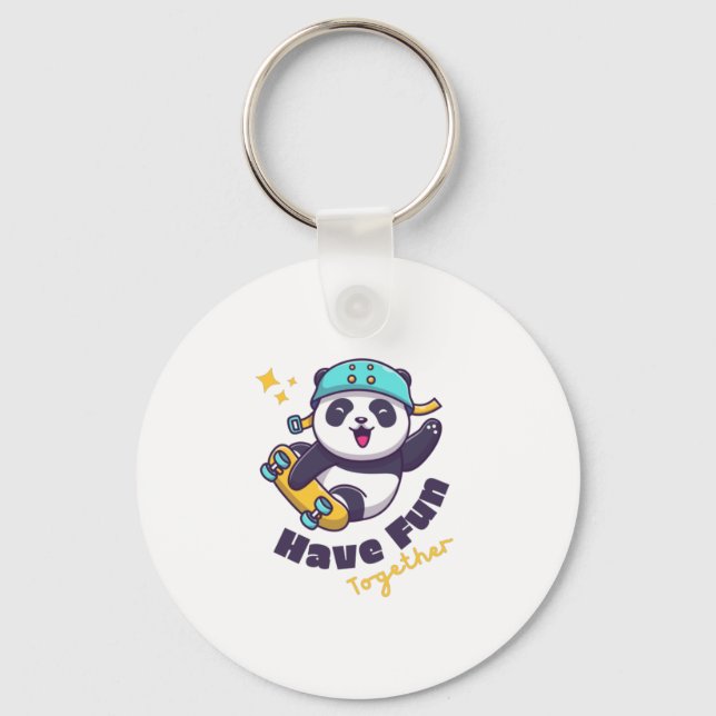 Funny Panda Cute For Animals Lover        Key Ring (Front)