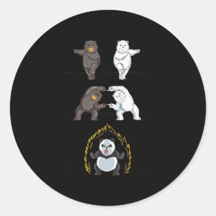 Funny Panda Cute Polar Bear Animal Lover Classic Round Sticker