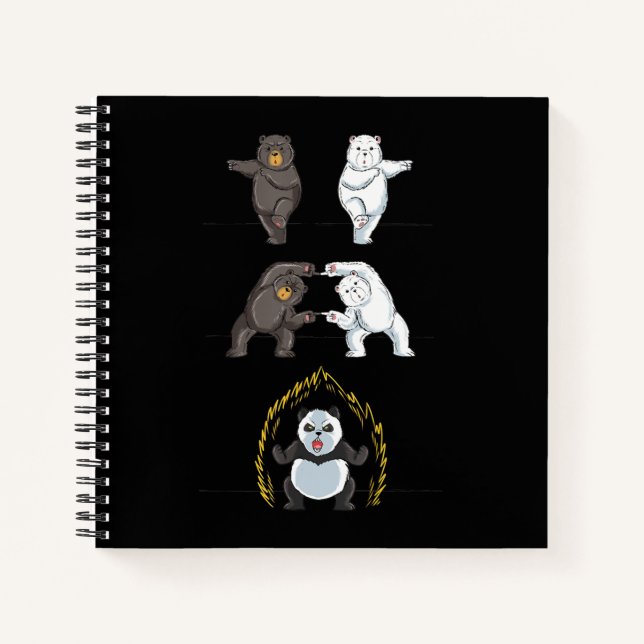 Funny Panda Cute Polar Bear Animal Lover Notebook (Front)