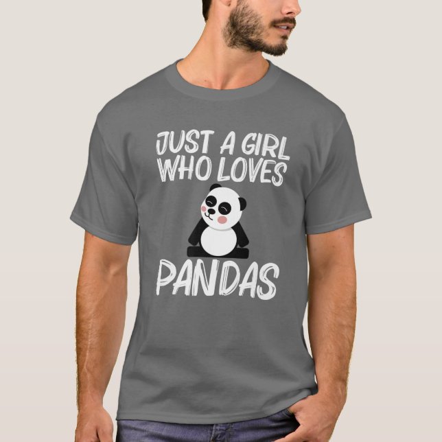 Funny Panda Design For Girls Mom Black White Bear T-Shirt (Front)
