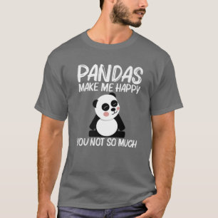 Funny Panda Design For Men Women Black White Bear T-Shirt