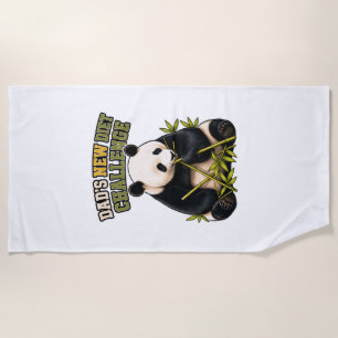 Funny Panda Diet Challenge Beach Towel