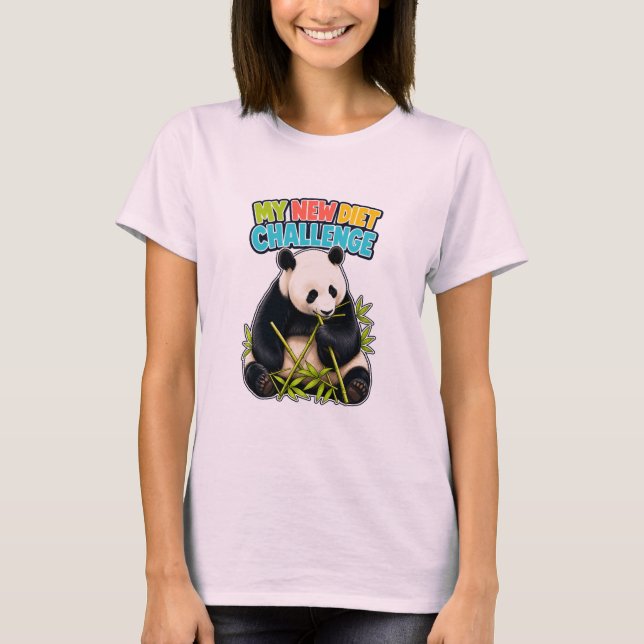 Funny Panda Diet Challenge Womens T-Shirt (Front)