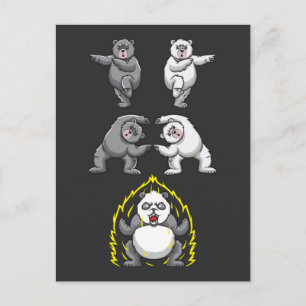 Funny Panda Fusion Polar Bear Transformation Postcard
