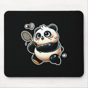 Funny Panda Playing Dminton Cute Sporty Exercise Mouse Pad