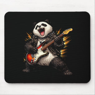 Funny Panda Playing Guitar Rock and Roll for Men Mouse Pad