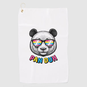 Funny Panda Sunglasses Vintage Engraving Shirt Des Golf Towel