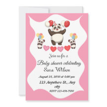  Funny panda-themed baby shower invitation design