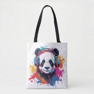 Funny Panda watercolor bright drawing Tote Bag
