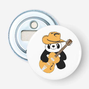 Funny panda with guitar bottle opener
