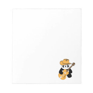 Funny panda with guitar notepad