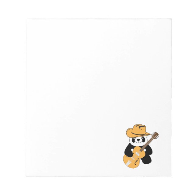 Funny panda with guitar notepad (Front)