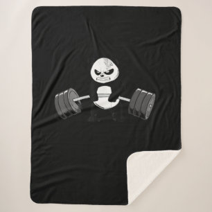 Funny Panda Workout Kitten Gym Deadlift Power Sherpa Blanket