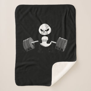 Funny Panda Workout  Kitten Gym Deadlift Power Sherpa Blanket