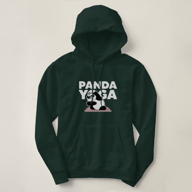 funny panda yoga hoodie (Design Front)