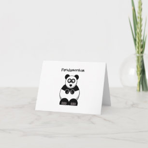 Funny Pandamonium Panda Cartoon, Cute Stress Pun Card
