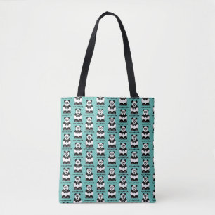 Funny Pandamonium Panda Cartoon, Cute Stress Pun Tote Bag
