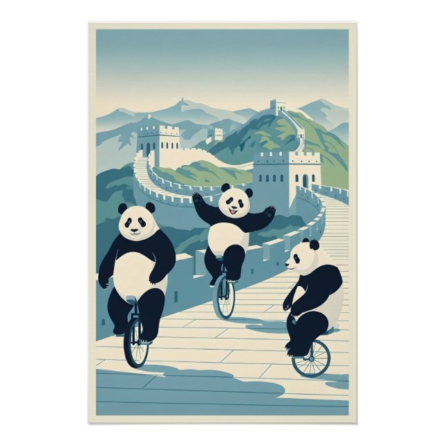 Funny Pandas in China Poster (Front)