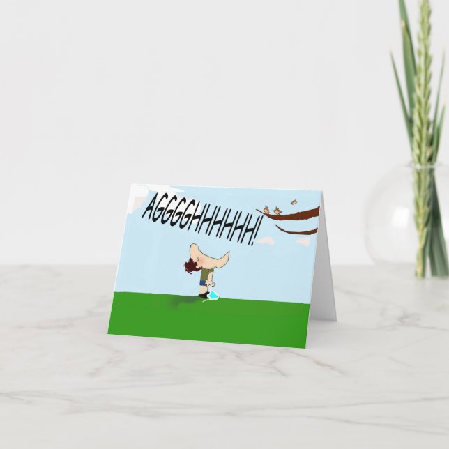 Funny Pandemic Cartoon Personalized Greeting Card (Front)