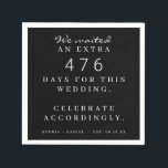 Funny Pandemic Wedding Party Accordingly We Waited Napkin<br><div class="desc">FINALLY! Time to get this party started! Let everyone know just how patient love is with these funny,  editable,  pandemic wedding napkins. Easily edit the number of days you had to wait! Everyone will be sure to celebrate accordingly!</div>