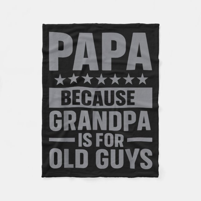 Funny Papa Art For Grandpa From Grandkids Father's Fleece Blanket (Front)