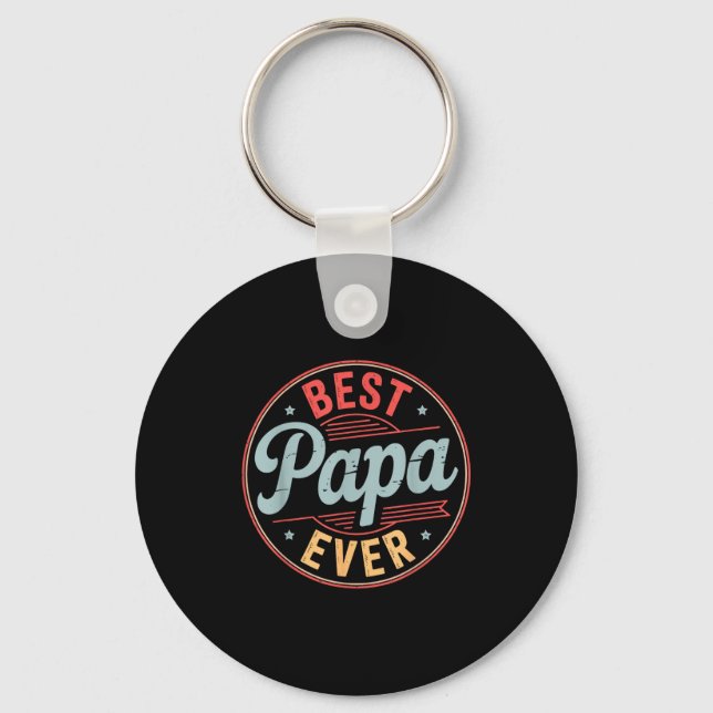Funny Papa Art For Grandpa From Grandkids Father's Key Ring (Front)