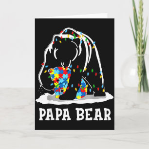Funny Papa Bear Autism Awareness Autism Matching F Card
