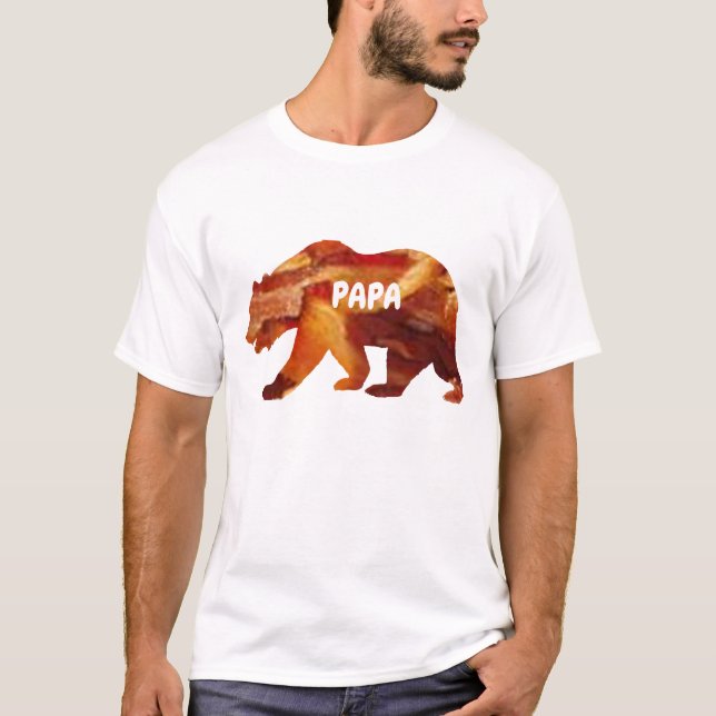 funny papa bear funny beer bacon shirt  design (Front)