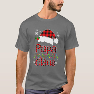 Funny Papa Claus Christmas Red Plaid Pyjamas Santa T-Shirt