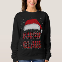 Funny Papaw Claus Red Plaid Christmas Family Pjs M
