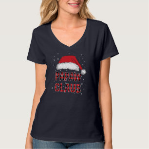 Funny Papaw Claus Red Plaid Christmas Family Pjs M T-Shirt