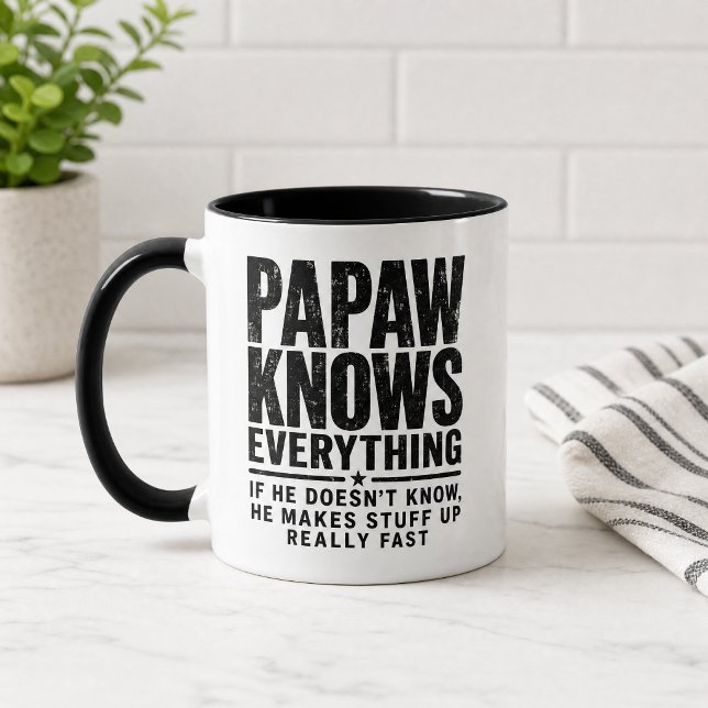 Funny Papaw Knows Everything Mug Grandpa Gift (Creator Uploaded)