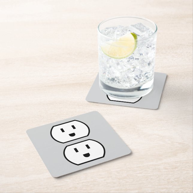 Funny paper coasters with happy face power points (Insitu)