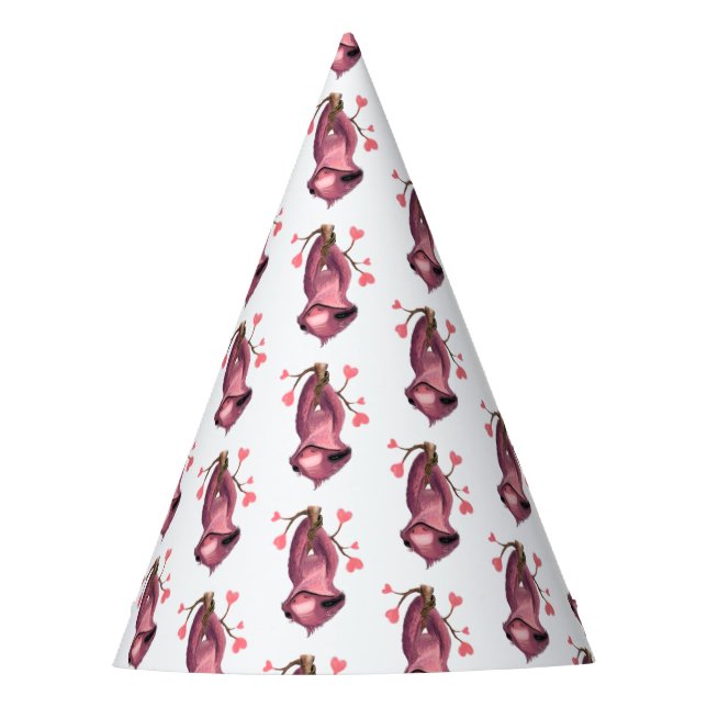 Funny Paper Party Hat with Playful Sloth - Smile (Front)