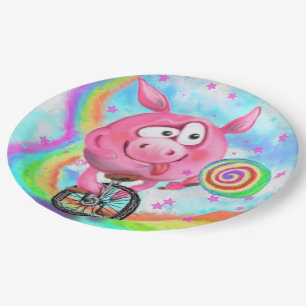 Funny Paper Plates Circus Acrobat Piggy Cyclist