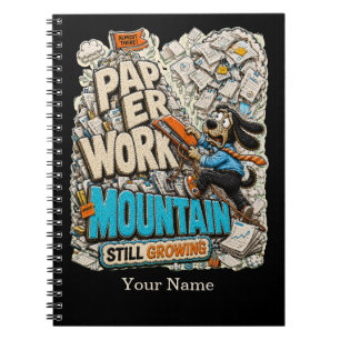 Funny Paperwork Mountain Personalised Shirt, Custo Notebook