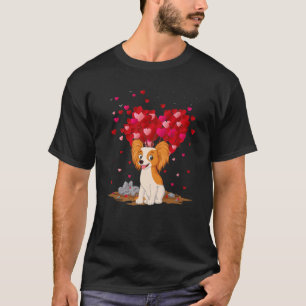 Funny Papillon Dog Lover Heart Shape Papillon Vale T-Shirt