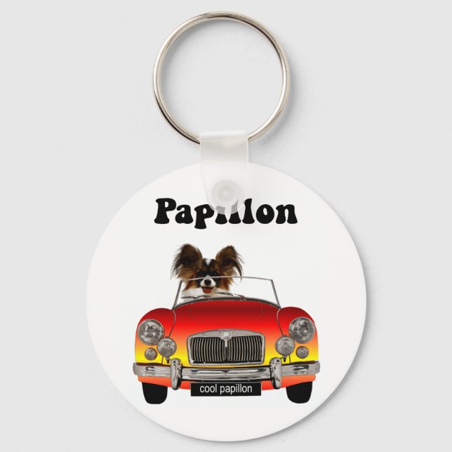 Funny Papillon Key Ring (Front)