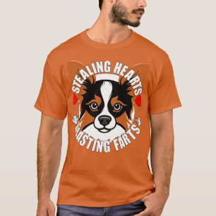 Funny Papillon Stealing Hearts Blasting Farts Dog  T-Shirt