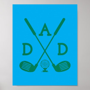 Funny Par Dad Golf Matching Golfing Quote Party Poster