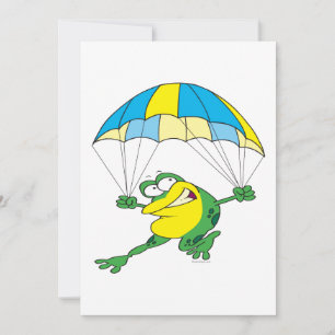 funny parachuting froggy frog cartoon