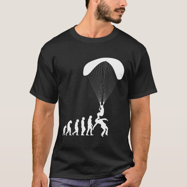 Funny Paragliding Evolution Paragliders Skydiving T-Shirt (Front)